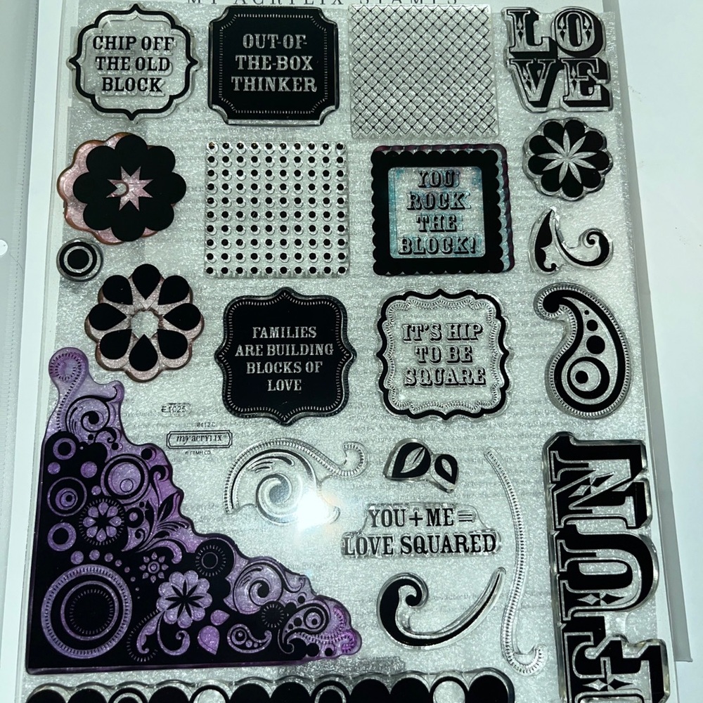Close to My Heart (CTMH) E1025 Rock the Block My Acrylix Stamp Set